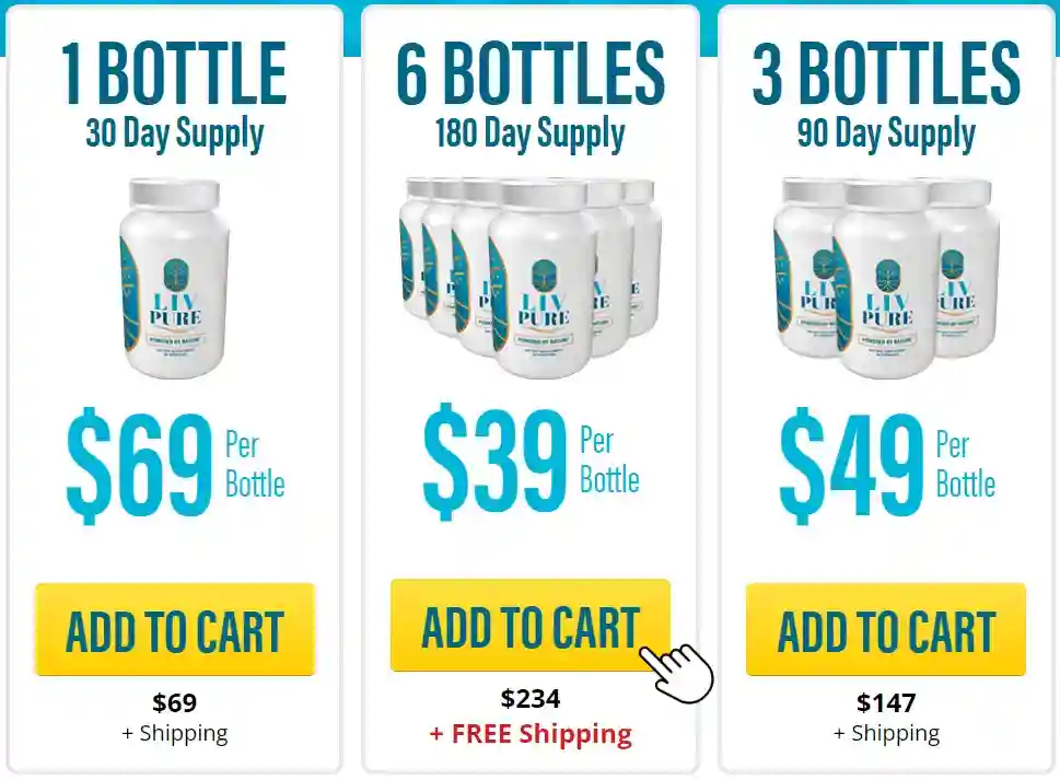LivPure supplement package pricing options